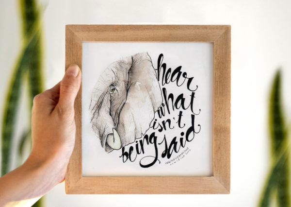 Eléphant Animal Totem "Hear what isn't being said"