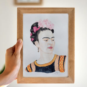 Frida Kahlo portrait unique à l'aquarelle