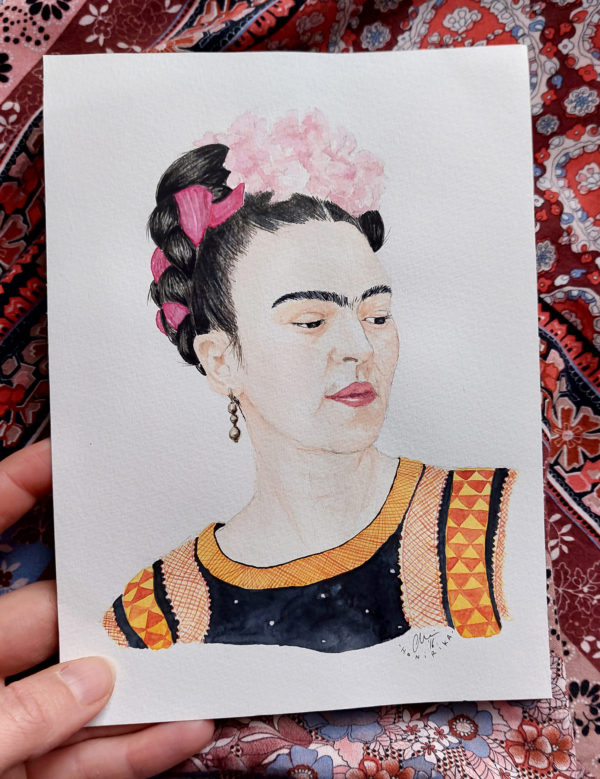 Frida Kahlo portrait unique à l'aquarelle – Image 2