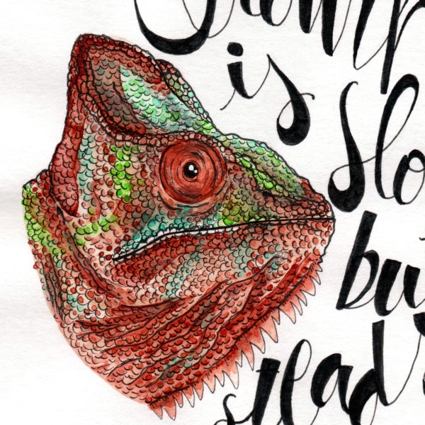 Caméléon Animal Totem "Growth is slow but steady" – Image 3
