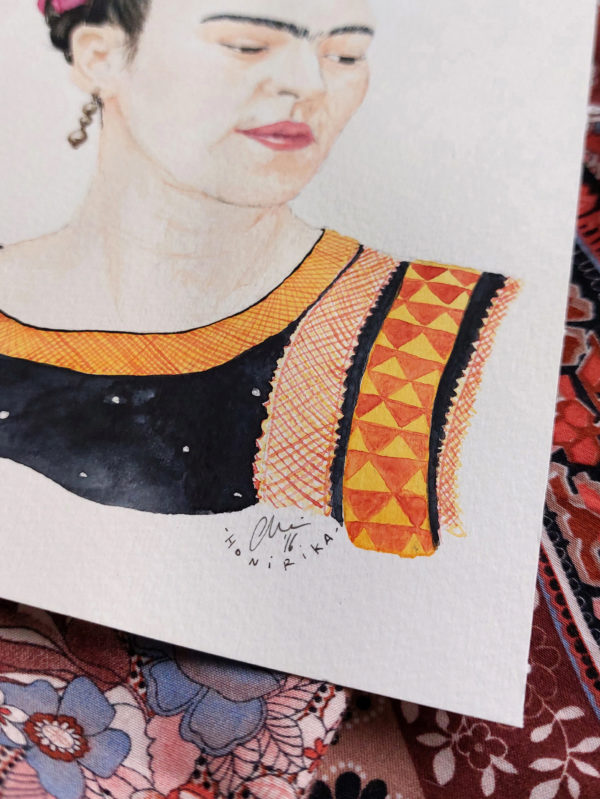 Frida Kahlo portrait unique à l'aquarelle – Image 3