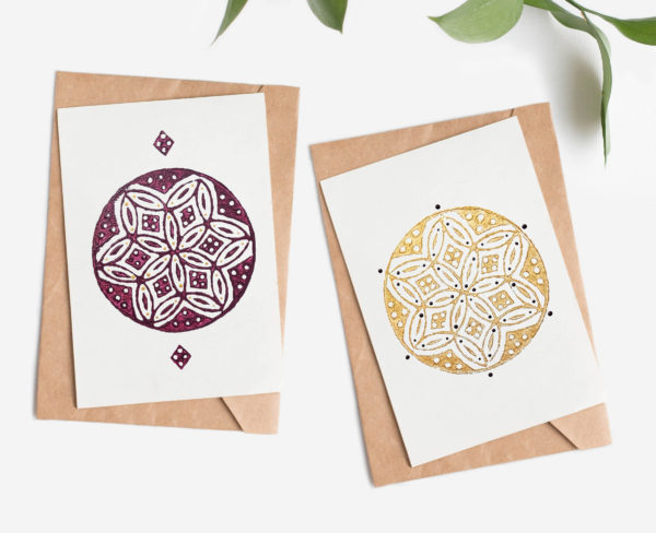 LOT de 2 Cartes de Voeux "Ombre & Lumière"